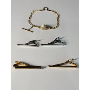SET LOT OF 5 Tie Clip Clasp Pin Bar carriage Suit Men Accessories Diversity